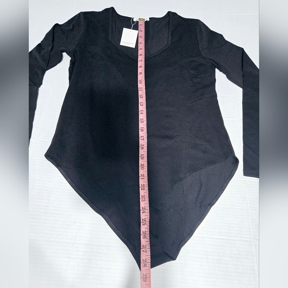 MANGOPOP Women's Sweetheart Square V Neck Long Sleeve T shirts Tops Bodysuits XL - Picture 7 of 7